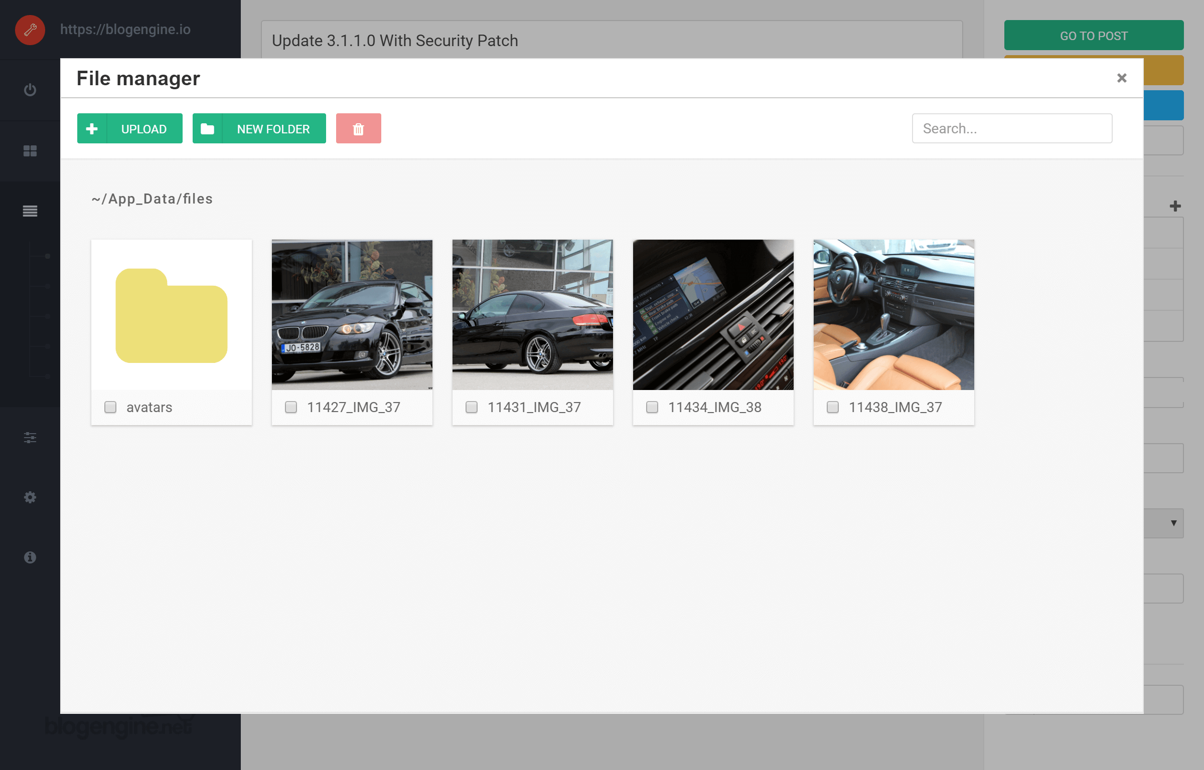 BlogEngine File Manager