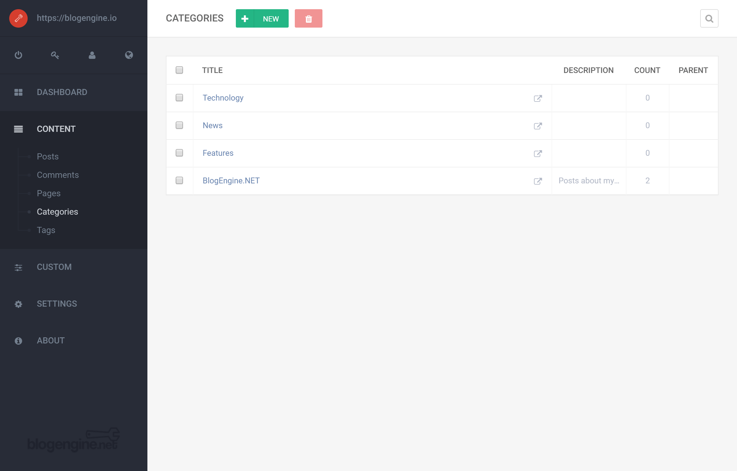 BlogEngine Tags and Categories