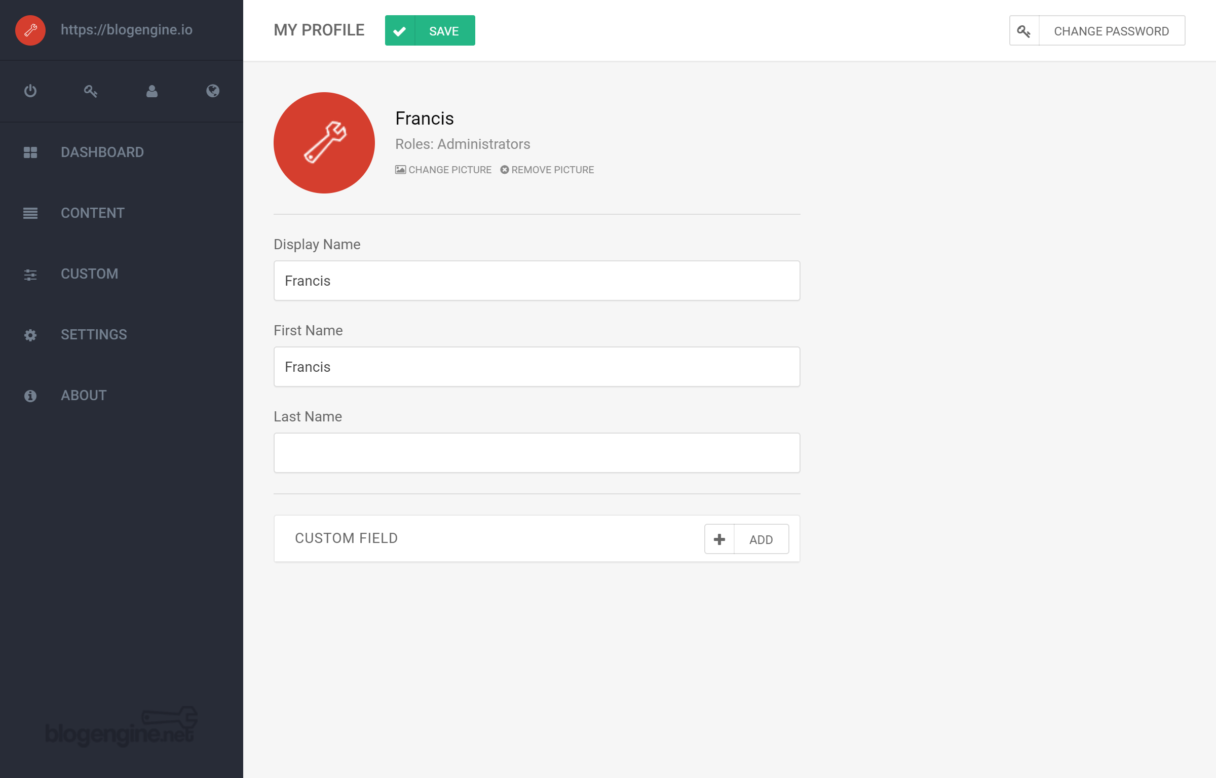 BlogEngine Profile