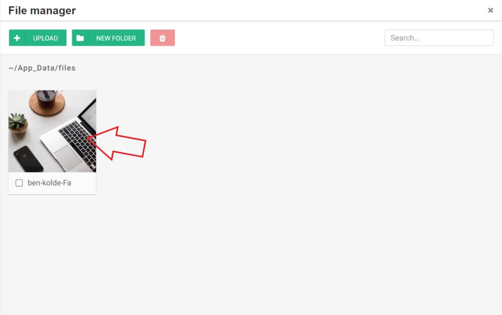 upload from the BlogEngine file manager
